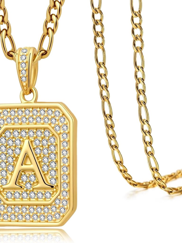 Gift For Mom - 14k/18k Gold Initial Necklace For Women Men, Gold Letter Monogram